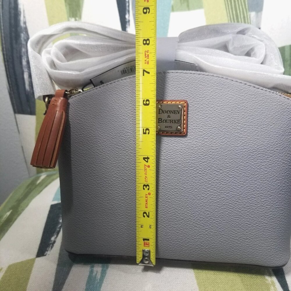 Dooney & Bourke Kirby Robin Crossbody Pebbled Leather Shoulder Purse Smoke Gray - Picture 4 of 13